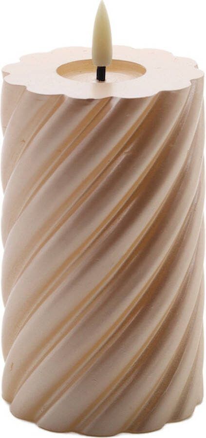 Mansion Atmosphere swirl led kaars champagne 12 5x7 5cm