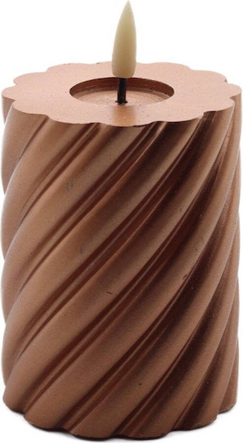 Mansion Atmosphere swirl led kaars copper 10x7 5cm