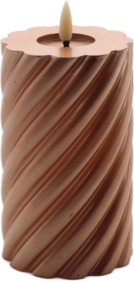 Mansion Atmosphere swirl led kaars copper 12 5x7 5cm