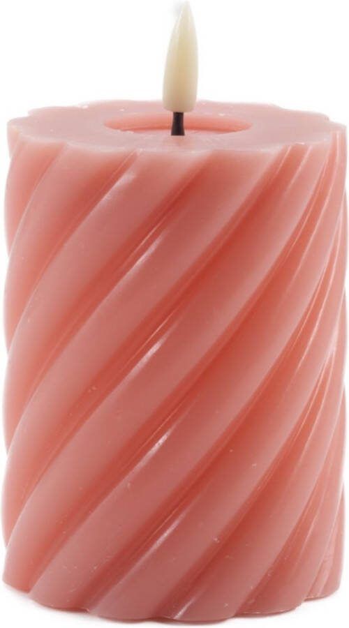 Mansion Atmosphere swirl led kaars donker roze 10x7 5cm