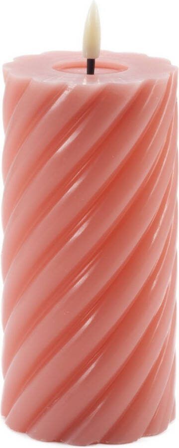Mansion Atmosphere swirl led kaars donker roze 15x7 5cm