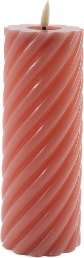 Mansion Atmosphere swirl led kaars donker roze 20x7 5cm