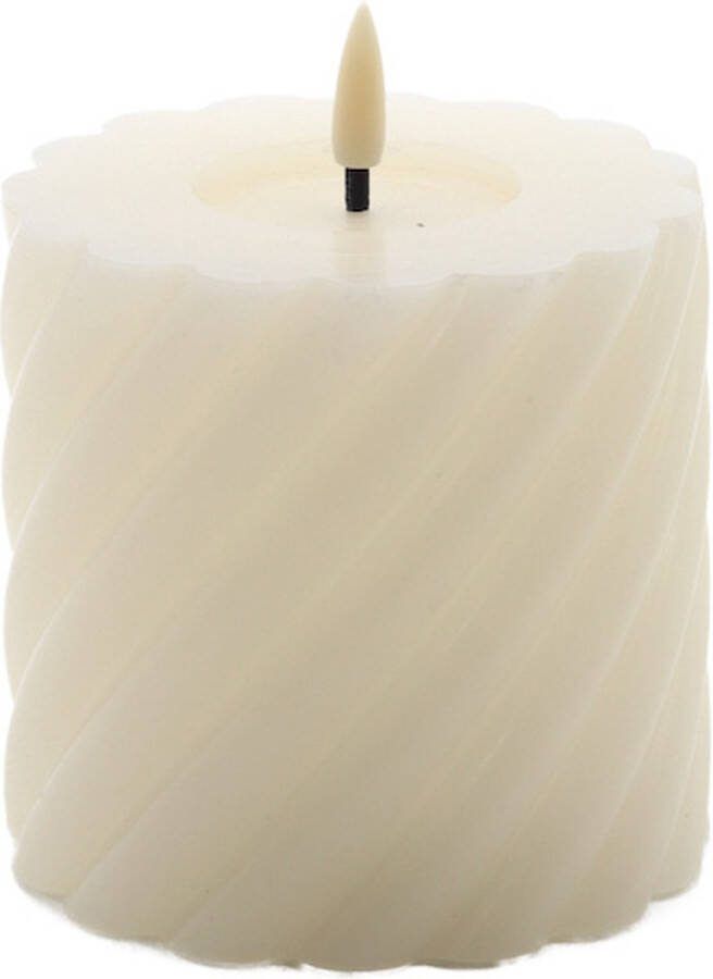 Mansion Atmosphere swirl led kaars ivoor 10x10cm