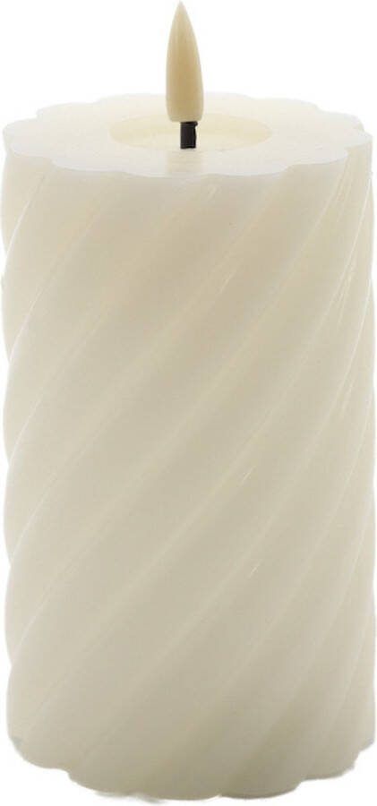 Mansion Atmosphere swirl led kaars ivoor 12 5x7 5cm
