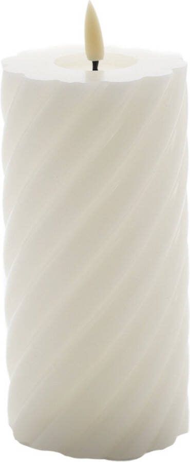 Mansion Atmosphere swirl led kaars ivoor 15x7 5cm