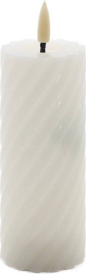 Mansion Atmosphere swirl led kaars ivoor 5x12 5cm