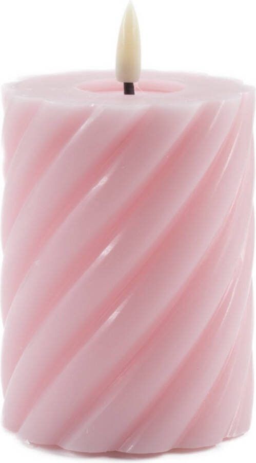 Mansion Atmosphere swirl led kaars licht roze 10x7 5cm