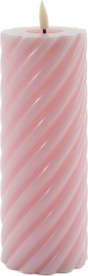 Mansion atmosphere swirl led kaars donker roze 20x7 5cm Copy