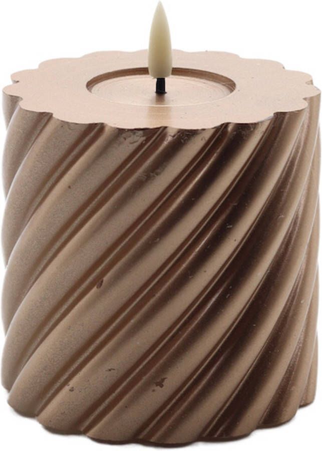 Mansion Atmosphere swirl led kaars metallic champagne 10x10cm