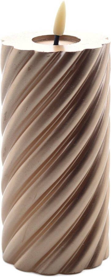 Mansion Atmosphere swirl led kaars metallic champagne 15x7 5cm