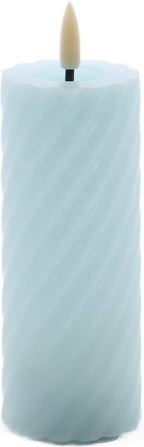 Mansion Atmosphere swirl led kaars rustic blauw 5x12 5cm