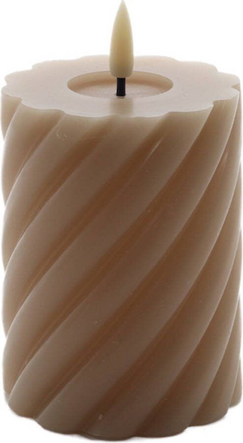 Mansion Atmosphere swirl led kaars rustic sand 10x7 5cm