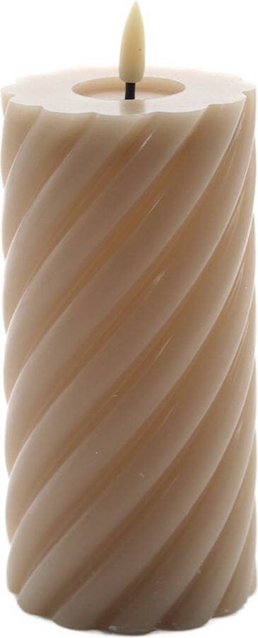 Mansion Atmosphere swirl led kaars rustic sand 15x7 5cm