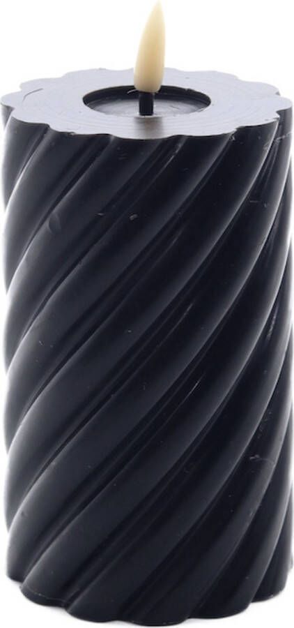 Mansion Atmosphere swirl led kaars rustic zwart 12 5x7 5cm