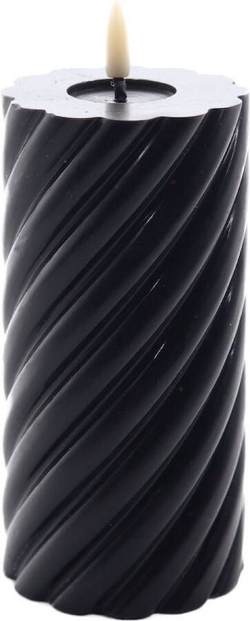 Mansion Atmosphere swirl led kaars rustic zwart 15x7 5cm