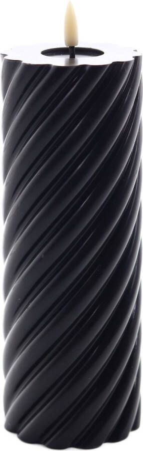 Mansion Atmosphere swirl led kaars rustic zwart 20x7 5cm