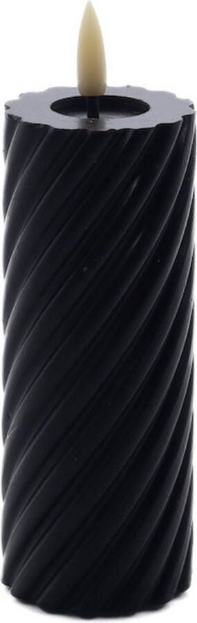 Mansion Atmosphere swirl led kaars rustic zwart 5x12 5cm