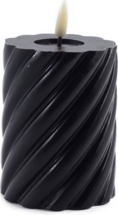 Mansion Atmosphere swirl led kaars zwart 10x7 5cm