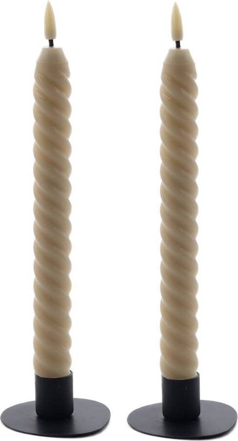 Mansion Atmosphere Swirl rustic sand LED dinerkaars 24 5 cm pak van 2
