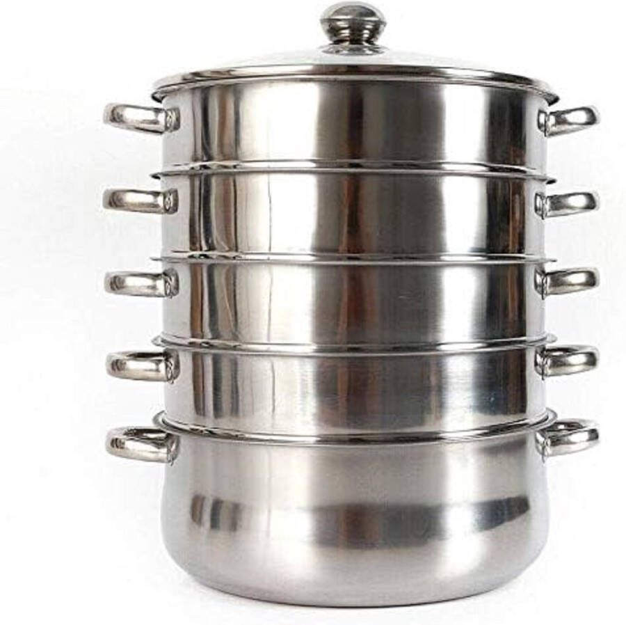 Banoo Dutch Design steam cooker Mantowarka 36 CM Set made of stainless steel with metal handles Stainless steel health at the highest level A special steam pot for making manure stuffed dumplings similar to the pelmeni
