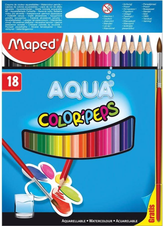 Maped Office 6x Maped Aquarelpotlood Color'Peps Aqua 18 potloden
