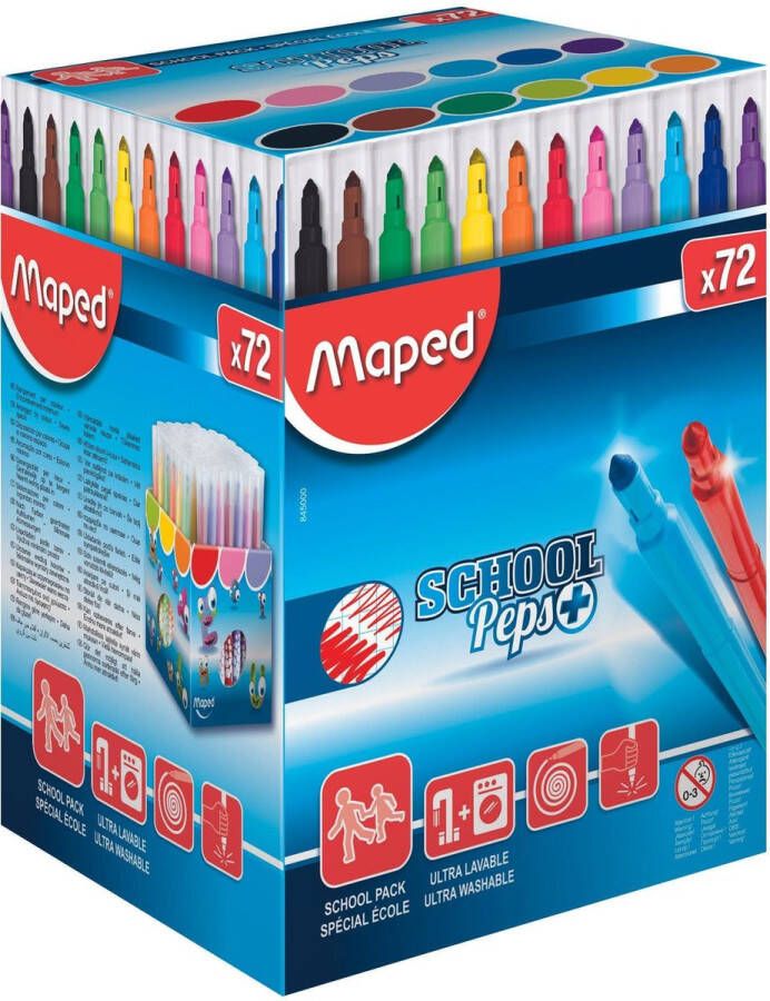 Maped Office Color'peps goed uitwasbare viltstift in schoolverpakking x 72