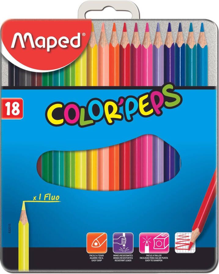 Maped Office Color'peps kleurpotlood metalen doos x 18