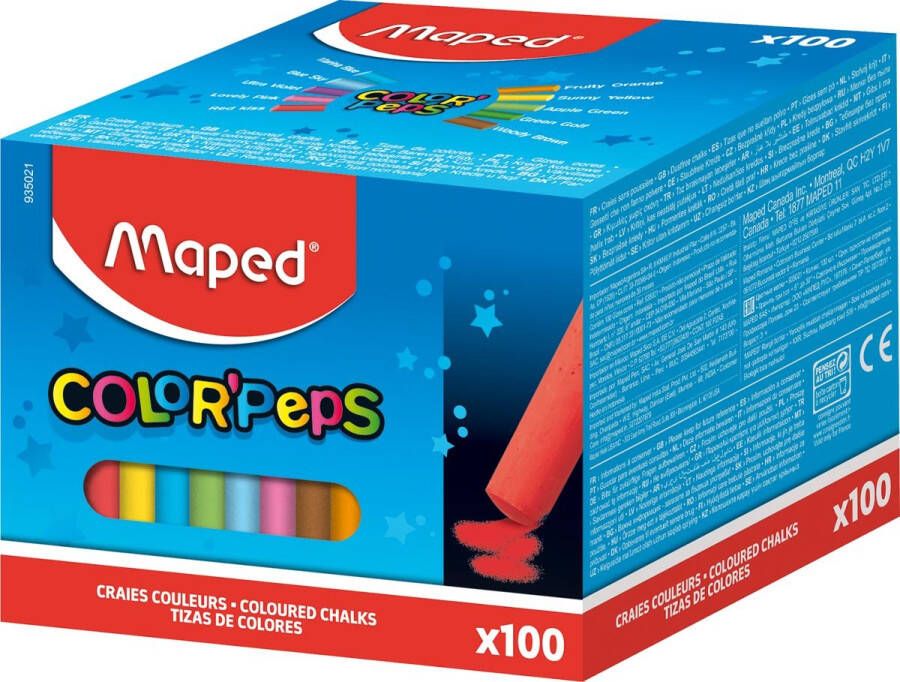 Maped Office Krijtjes assorti kleur stofvrij in doos x 100