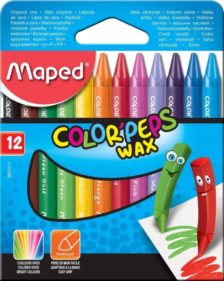 Maped Office Maped waskrijt Color'Peps Wax doos van 12 stuks in geassorteerde kleuren