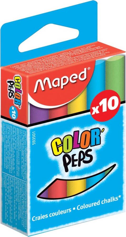 Maped Office Schoolbord krijt – Schoolbordkrijt – Schoolkrijt – Bordkrijt – Krijtjes MAPED Color Peps 10 stuks
