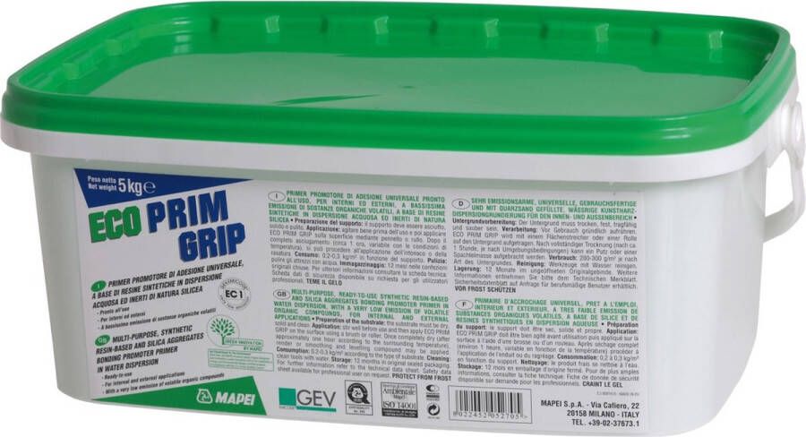 Mapei Eco Prim Grip Plus Primer Binnen & Buiten 5 Kg