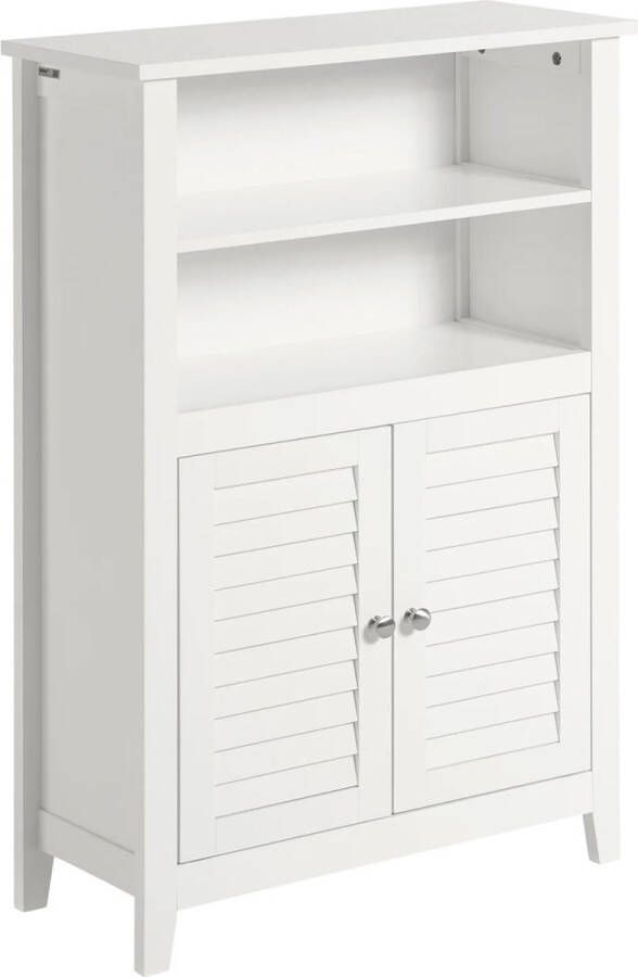 MARA Badkamerkast Dressoir Badkamermeubel Badkamerkast Twee Planken Wit 26 x 90 x 60 cm