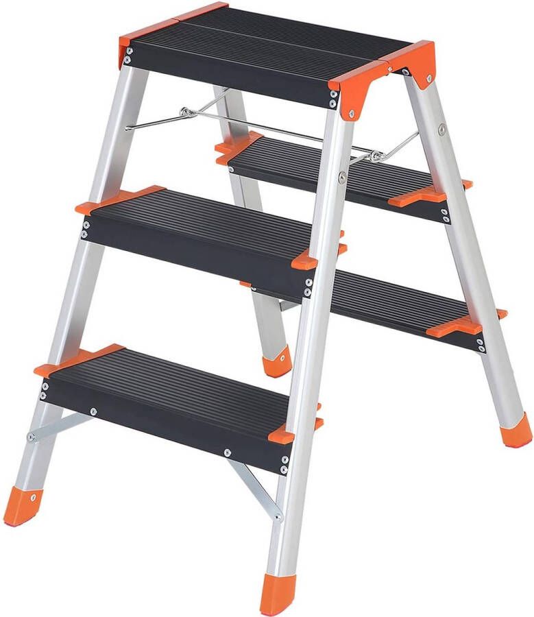 MARA Klapladder Vouwladder met 3 Treden Huishoudelijke Ladder Aluminium
