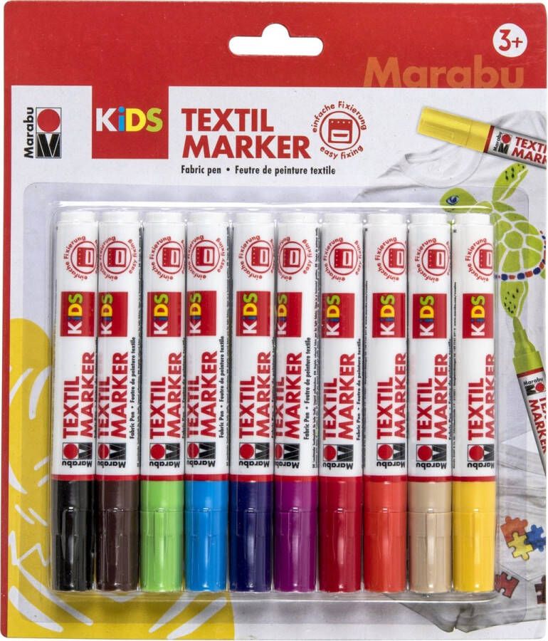 Marabu Kids Textielstiften 10 kleuren