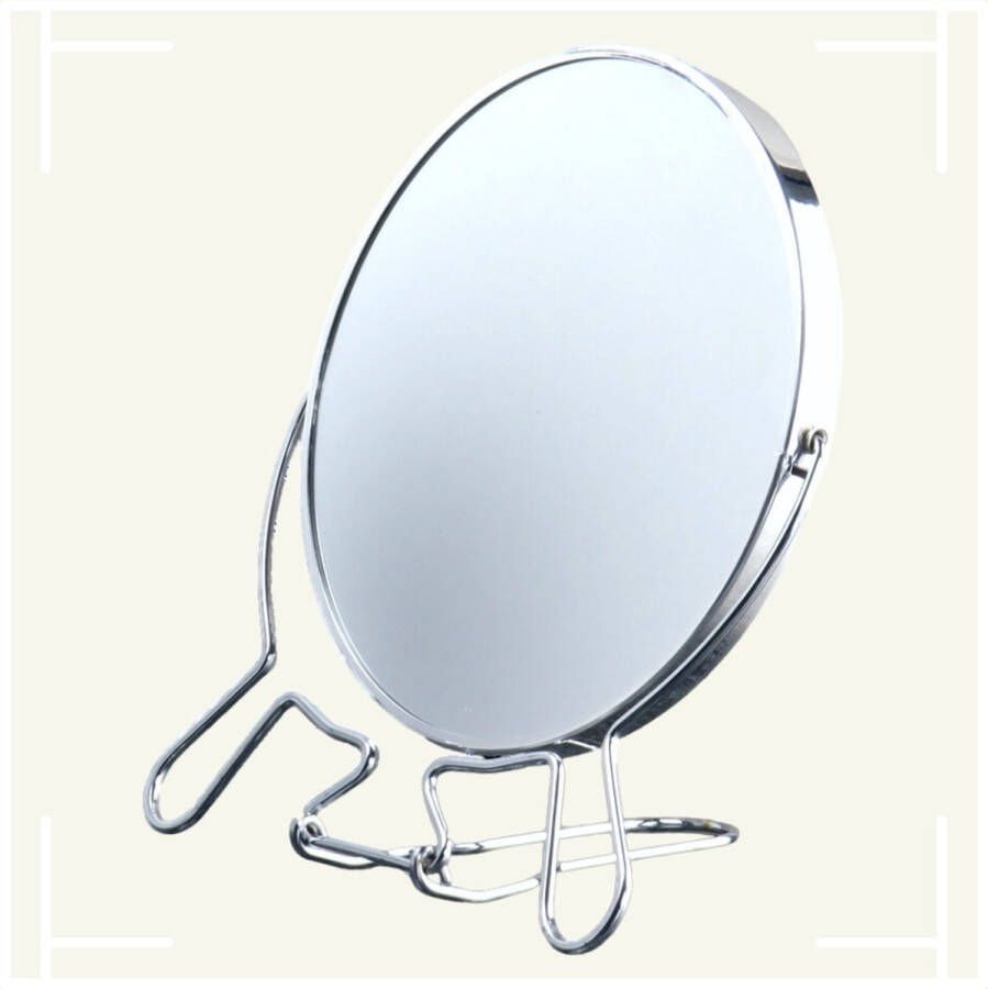 MARBEAUX Make up Spiegel Rond Met Vergroting Kantelbaar Compact 14 cm Scheerspiegel Staand