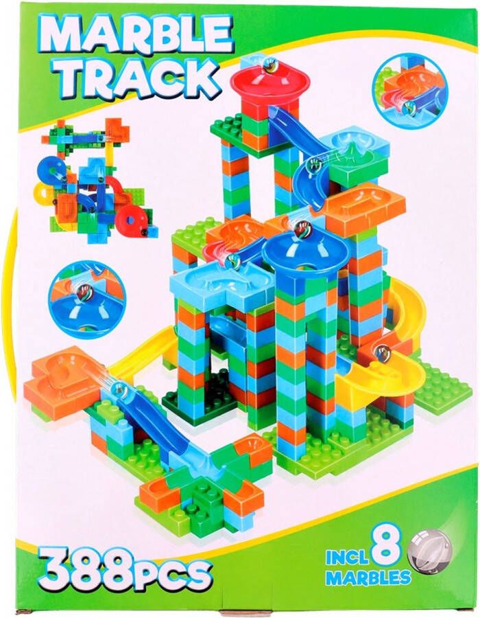 Marble track Knikkerbaan martel track 388 pcs met acht knikkers