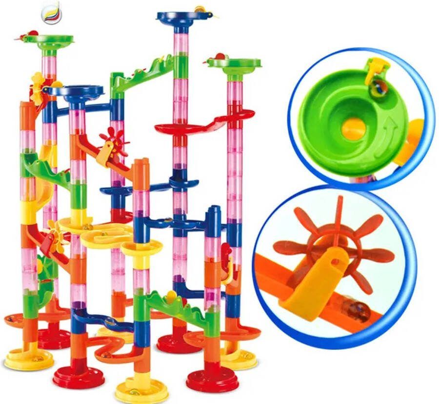 Marblemaster knikkerbaan -marble run knikkers bouwstenen racebaan knikkers 105 delen inclusief knikkers