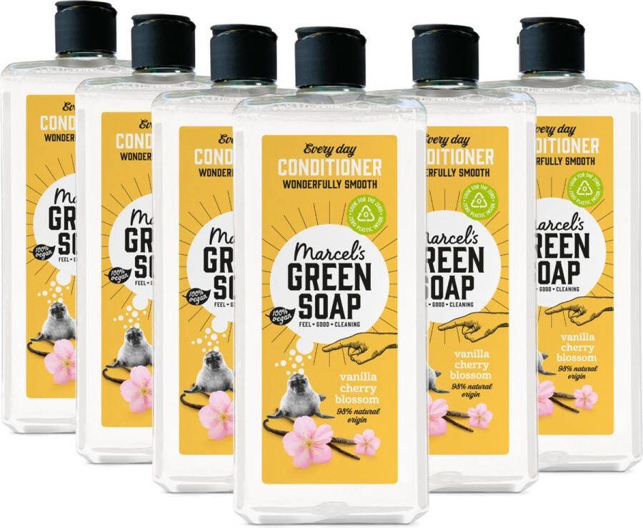 Marcel's Green Soap every day conditioner Wonderfully Smooth Vanille & Kersenbloesem 6 x 300 ml
