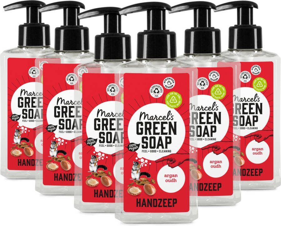 Marcel's Green Soap Handzeep Argan & Oudh 6 x 250ml