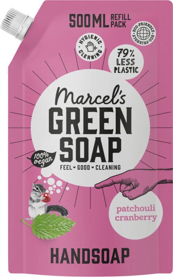 Marcel&apos;s Green Soap Marcels Green Soap Handzeep Patchouli & Cranberry Navulling 500ML