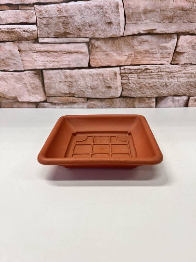Marchioro Schotel vierkant pvc 11 cm plantenonderzetter vierkant voederschaaltje pvc 11 cm