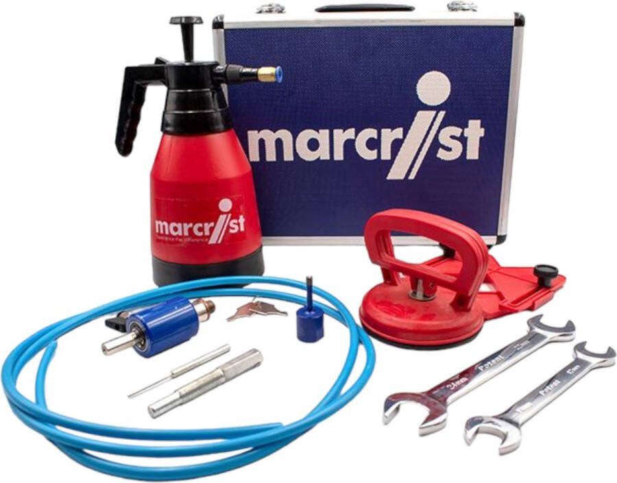 Marcrist PG850 tegelzettersset voor starters met PG850 tegelboor 6 mm + fles water onder druk + universele boorhulp ( 490.001.004 ) + koffer