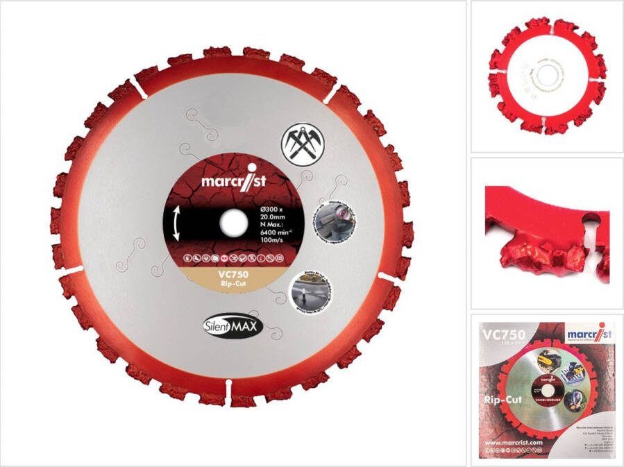 Marcrist VC750 Rip-Cut doorslijpschijf multimateriaal 230 mm x 22 2 mm ( 2360.0230.22 ) voor doorslijpmachines en haakse slijpmachines