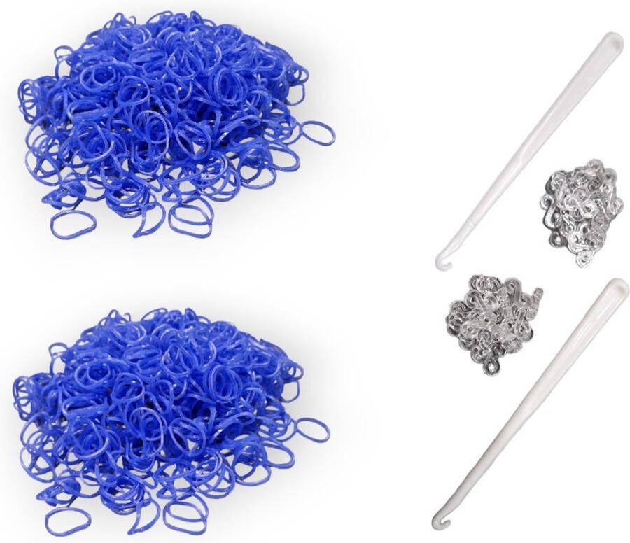Marcus Gerardo 1200 loombandjes met 2 weefhaken en S-clips Blauw