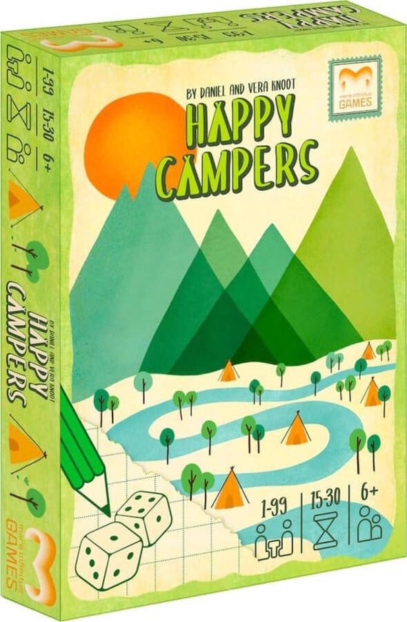 Mare Infinitus Games Happy Campers Roll & Write Dobbelspel Familiespel Vakantie