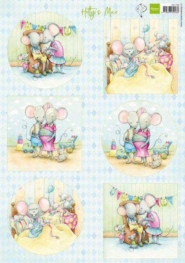Marianne Design Marianne D Knipvellen Hetty's pasgeboren muizen HK1708 A4