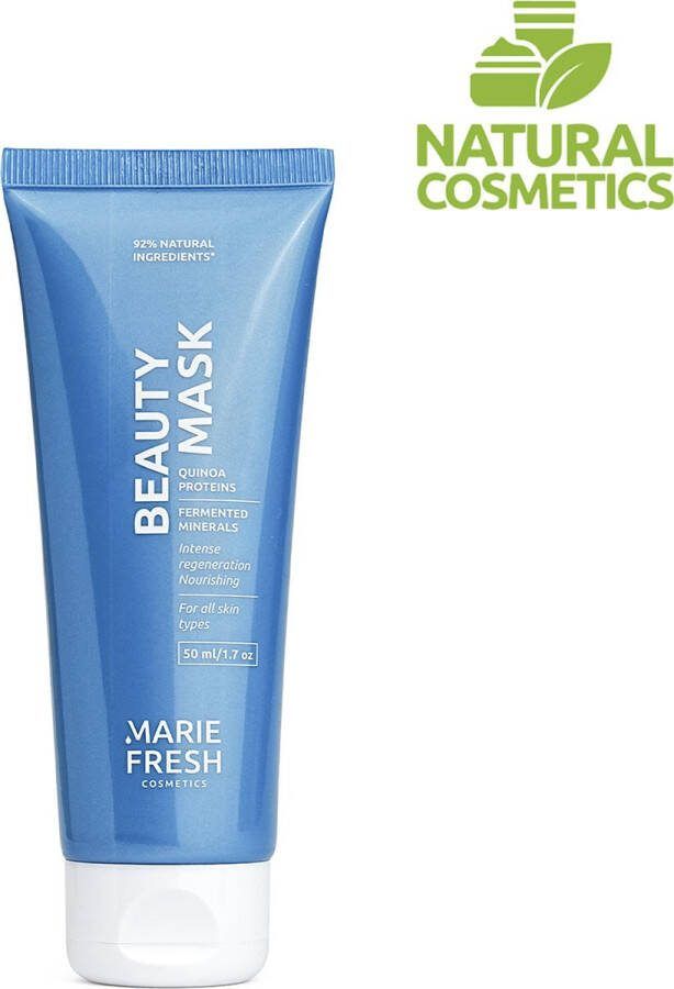 Marie Fresh Cosmetics Beauty mask Hydraterend Gezichtsmasker Verzorgend masker Hyaluronzuur Met quinoa-eiwitten Face mask skincare Voor alle huidtypes Natuurlijke ingrediënten 50 ml