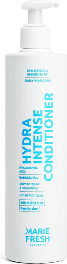 Marie Fresh Cosmetics Hydra intense conditioner Hydraterende conditioner Natuurlijke conditioner Verzorgende conditioner met Hyaluronzuur Hyaluronic acid Alle haartypes 400 ml