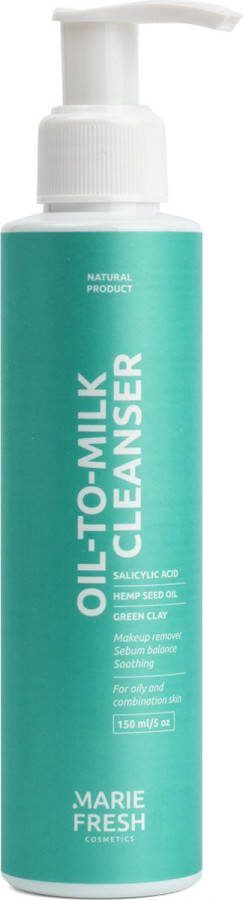 Marie Fresh Cosmetics Oil to milk cleanser Gecombineerde & Vette Huid Huidverzorging Skincare Reinigingsolie oil cleanser cleansing milk Make up remover Cleansing oil Cleanser face Gezichtsreiniger 150ml