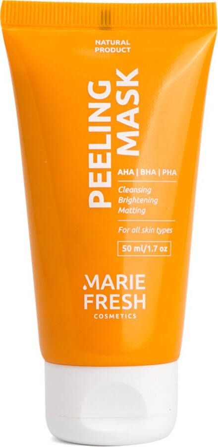 Marie Fresh Cosmetics Peeling mask Peeling gezichtsmasker AHA BHA en PHA acids Salicylzuur Exfoliant voor elk huidtype Peeling gezicht Natuurlijke ingrediënten 50 ml